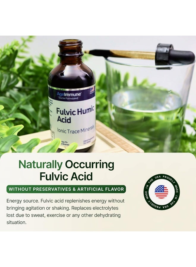 AgeImmune Fulvic Humic Acid Ionic Trace Minerals with Electrolytes Liquid Supplement - Image 5